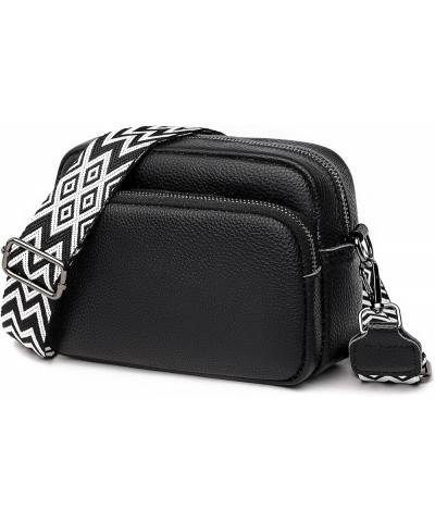 Small Shoulder Crossbody Bag for Women Vegan Leather Handbag Purse Triple Zip Wallet Purse Trendy Bag C-black $15.25 Shoulder...