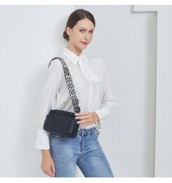 Small Shoulder Crossbody Bag for Women Vegan Leather Handbag Purse Triple Zip Wallet Purse Trendy Bag C-black $15.25 Shoulder...