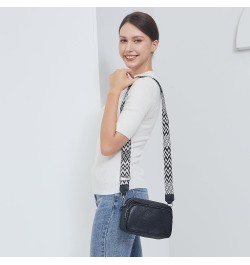 Small Shoulder Crossbody Bag for Women Vegan Leather Handbag Purse Triple Zip Wallet Purse Trendy Bag C-black $15.25 Shoulder...