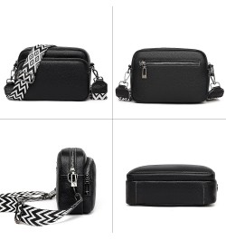 Small Shoulder Crossbody Bag for Women Vegan Leather Handbag Purse Triple Zip Wallet Purse Trendy Bag C-black $15.25 Shoulder...