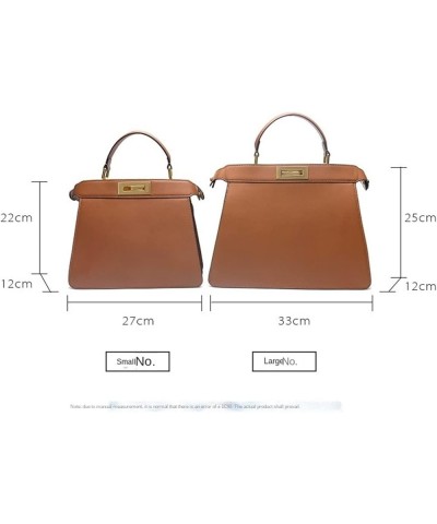 Women Handbags Genuine Leather Office Lady Shoulder Bag Cowhide Tote Bag Brown Small 27cm $44.85 Shoulder Bags