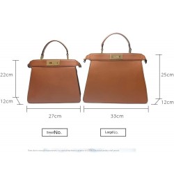 Women Handbags Genuine Leather Office Lady Shoulder Bag Cowhide Tote Bag Brown Small 27cm $44.85 Shoulder Bags