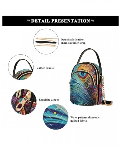 Colorful Peacock Feather Small Crossbody Bags for Women Cell Phone Shoulder Purse Handbags Wallet 21214651 $16.51 Crossbody Bags