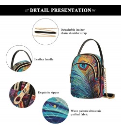 Colorful Peacock Feather Small Crossbody Bags for Women Cell Phone Shoulder Purse Handbags Wallet 21214651 $16.51 Crossbody Bags