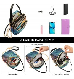 Colorful Peacock Feather Small Crossbody Bags for Women Cell Phone Shoulder Purse Handbags Wallet 21214651 $16.51 Crossbody Bags