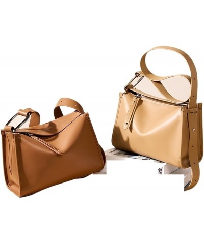 Women Genuine Leather Shoulder Bag Casual Women Handbags Female Fashion Messenger Crossbody Brown $54.41 Shoulder Bags