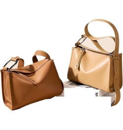 Women Genuine Leather Shoulder Bag Casual Women Handbags Female Fashion Messenger Crossbody Brown $54.41 Shoulder Bags