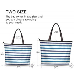 Women's Tote Purse with Pocket Peacock Handbag Polyester Tote Bag Striped 2 $15.10 Totes