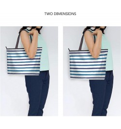 Women's Tote Purse with Pocket Peacock Handbag Polyester Tote Bag Striped 2 $15.10 Totes