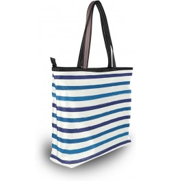 Women's Tote Purse with Pocket Peacock Handbag Polyester Tote Bag Striped 2 $15.10 Totes