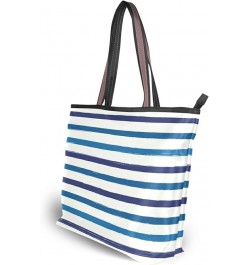 Women's Tote Purse with Pocket Peacock Handbag Polyester Tote Bag Striped 2 $15.10 Totes