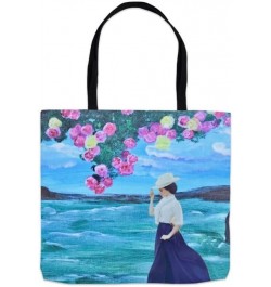 Eco-friendly Summer TOTE Bag, Lady in Fleurs $15.89 Totes