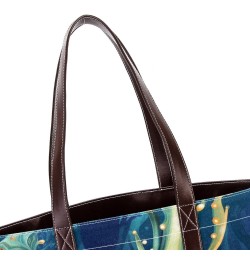 Sea Slugs Canvas Leather Mix Tote Bag 13.3x4.7x12.2 in - Hand-Held Fashionable Carryall $20.16 Totes