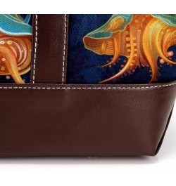 Sea Slugs Canvas Leather Mix Tote Bag 13.3x4.7x12.2 in - Hand-Held Fashionable Carryall $20.16 Totes