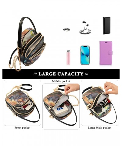 River and Animal Women's Sling Bags, Fashion Crossbody Handbags Purse with Chain Strap Top handle 5.91×3.15×8.27 Inches $14.3...