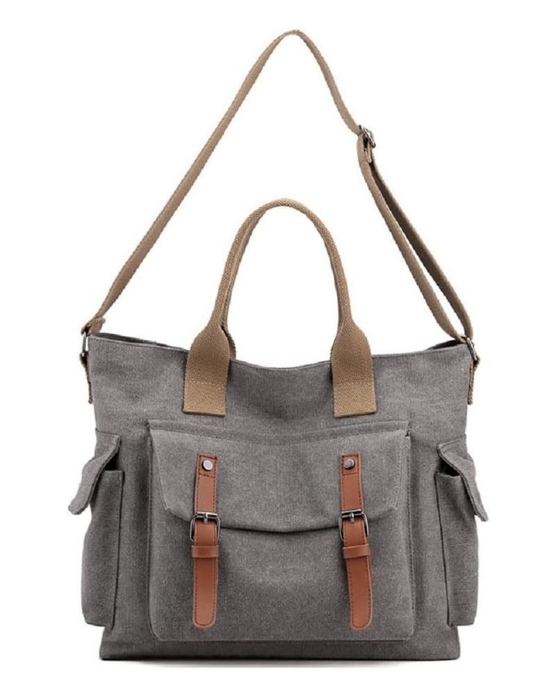 Womens Crossbody Handbags Canvas Shoulder Purse Daily Shopper Satchel Work Bag Travel Purse Top Handle Tote Bag Grey $13.76 C...