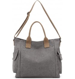 Womens Crossbody Handbags Canvas Shoulder Purse Daily Shopper Satchel Work Bag Travel Purse Top Handle Tote Bag Grey $13.76 C...