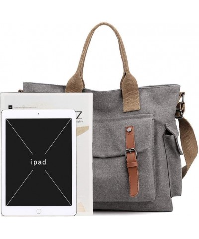 Womens Crossbody Handbags Canvas Shoulder Purse Daily Shopper Satchel Work Bag Travel Purse Top Handle Tote Bag Grey $13.76 C...