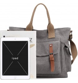 Womens Crossbody Handbags Canvas Shoulder Purse Daily Shopper Satchel Work Bag Travel Purse Top Handle Tote Bag Grey $13.76 C...