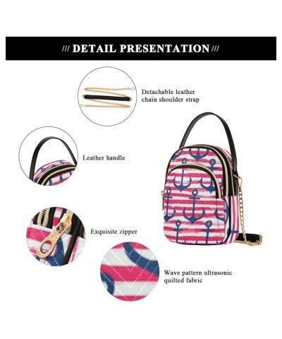 Hand Drawn Striped Crossbody Bag for Women Cell Phone Purse Wallet with Removable Chain Shoulder Handbag for Travel Work Pass...