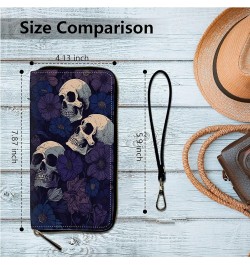 Women's Clutch Purse with Wrist Strap, Slim PU Leather Cell Phone Wallet Large Capacity Zipper Handbag Long Purse Credit Card...