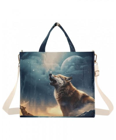 Wolf21 Corduroy Tote Bag for Women Hobo Crossbody Bag Purse Stylish Shoulder Handbag Messenger Bags, S $13.15 Totes