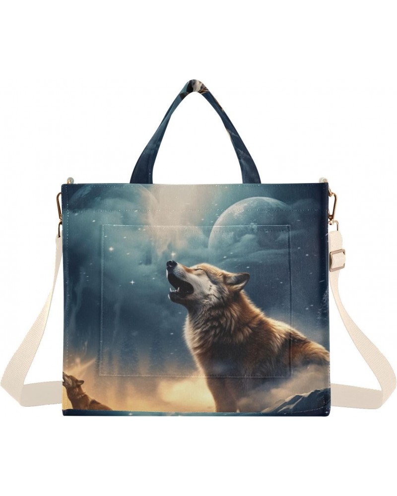 Wolf21 Corduroy Tote Bag for Women Hobo Crossbody Bag Purse Stylish Shoulder Handbag Messenger Bags, S $13.15 Totes