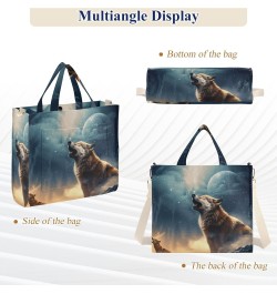 Wolf21 Corduroy Tote Bag for Women Hobo Crossbody Bag Purse Stylish Shoulder Handbag Messenger Bags, S $13.15 Totes