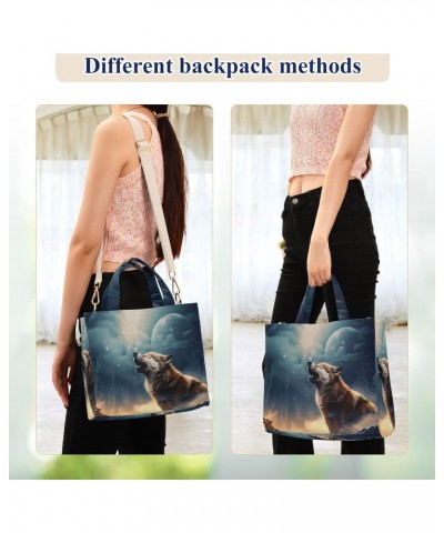 Wolf21 Corduroy Tote Bag for Women Hobo Crossbody Bag Purse Stylish Shoulder Handbag Messenger Bags, S $13.15 Totes