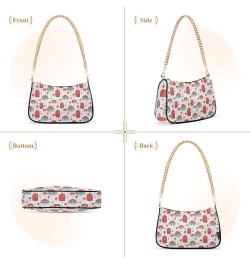 Mushrooms Women Shoulder Bag Clutch Chain Purse Handbags with Zipper Pocket Tote Bag for Phone Summer $13.80 Totes