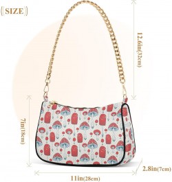 Mushrooms Women Shoulder Bag Clutch Chain Purse Handbags with Zipper Pocket Tote Bag for Phone Summer $13.80 Totes