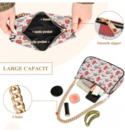 Mushrooms Women Shoulder Bag Clutch Chain Purse Handbags with Zipper Pocket Tote Bag for Phone Summer $13.80 Totes