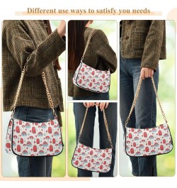 Mushrooms Women Shoulder Bag Clutch Chain Purse Handbags with Zipper Pocket Tote Bag for Phone Summer $13.80 Totes