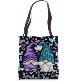 Suicide Prevention Cute Butterfly Pattern With Purple Gnome Tote Bag $10.78 Totes