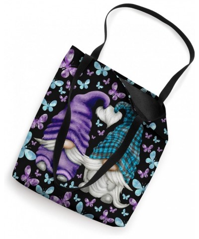 Suicide Prevention Cute Butterfly Pattern With Purple Gnome Tote Bag $10.78 Totes