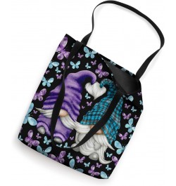 Suicide Prevention Cute Butterfly Pattern With Purple Gnome Tote Bag $10.78 Totes