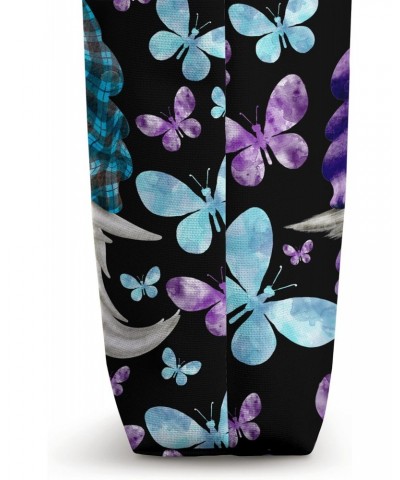 Suicide Prevention Cute Butterfly Pattern With Purple Gnome Tote Bag $10.78 Totes