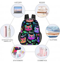 Clear Backpack Compatible with Goth Cute Cat And Fish Heavy Duty Large Transparent Backpack with Reinforced Bottom for Colleg...