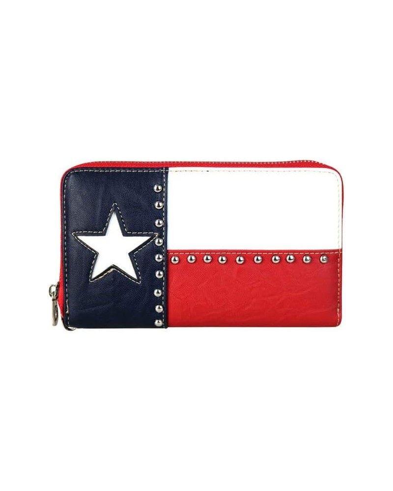 Women's Patriotic Studded Tote Satchel Handbags American Flag Purse and Crossbody Bag Wallet Texas Pride Red $16.76 Crossbody...