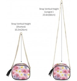 Crossbody Purse Small Crossbody Bags Shoulder Handbags Pink Purple White Daisy for Women $12.50 Shoulder Bags