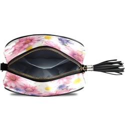 Crossbody Purse Small Crossbody Bags Shoulder Handbags Pink Purple White Daisy for Women $12.50 Shoulder Bags