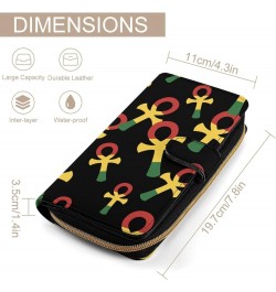 Rasta Ankh Funny RFID Blocking Wallet Slim Clutch Organizer Purse with Credit Card Slots for Men and Women $17.99 Wallets