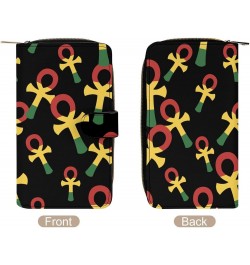 Rasta Ankh Funny RFID Blocking Wallet Slim Clutch Organizer Purse with Credit Card Slots for Men and Women $17.99 Wallets