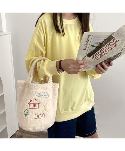 Kawaii Plush Handbag Aesthetic Coquette Purse Organizer Fairycore Hobo Bag Y2K Alt Tote Bag Lemon $13.56 Totes