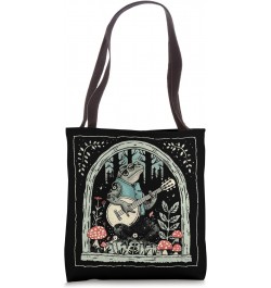 Vintage Playing Banjo Frog Lover Cute Animal Frogs Mushroom Tote Bag $12.47 Totes