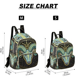 Quilted Backpacks College Sporting Badges Cute Mini Backpack for Women Travel Backpack Horoscope Sign Aries on Black Small $1...