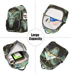 Quilted Backpacks College Sporting Badges Cute Mini Backpack for Women Travel Backpack Horoscope Sign Aries on Black Small $1...