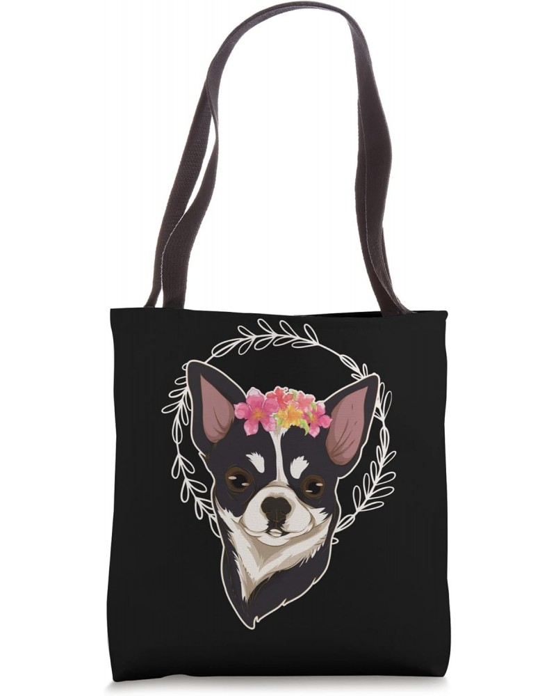 Floral Dog Owner Pet Lover Flowers Dog Lover Chihuahua Tote Bag $15.39 Totes