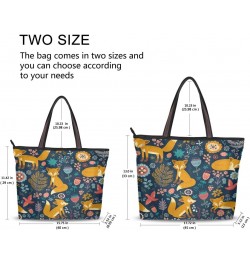 QMXO Animal Fox Flowers Leaves Handbags and Purse for Women Tote Bag Large Capacity Top Handle Shopper Shoulder Bag $11.73 Sh...