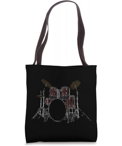 Drummer imprint drums music motif rock music fans art print Tote Bag $12.89 Totes